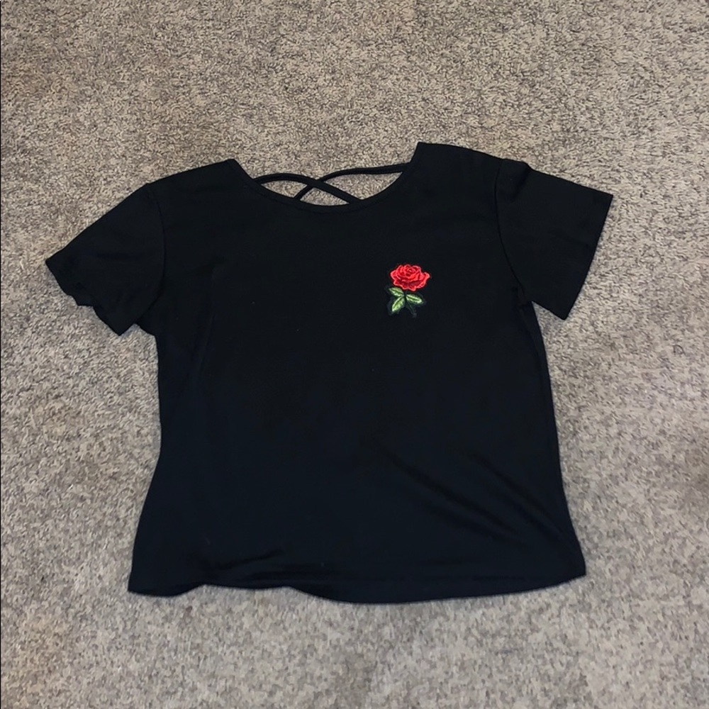 Criss Cross Rose Top